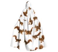 SDEGTHO Cute Squirrel Gothic Robe Wizard Cloak Adult Long Cape For Masquerade Medieval Halloween Costume