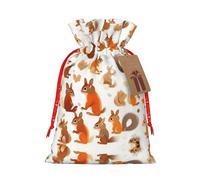 SDEGTHO Cute Squirrels 1pcs Durable Material Tote Bag 4.7x 6.9in With Drawstring Choice For Halloween Stylish Gift