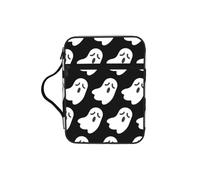 SDEGTHO Cute White Ghost Halloween Pattern Multifunctional Bible Organizer Bag with Inner Compartments Practical Book Bag for School Library