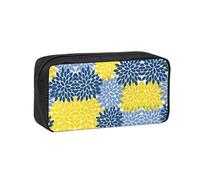 SDEGTHO Dahlia Pinnata Printed Aesthetic Pen Bag with Elastic Loops, Large Open-Top Pencil Case for Desk and Backpack