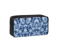 SDEGTHO Dark Blue Marble Printed Stationery Case Spacious Pencil Pouch Polyester Zip Organizer for School College Office Days