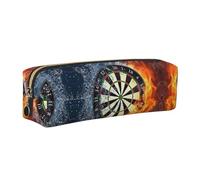 SDEGTHO Dart Board Print Leather Pencil Case for Students, Simple Pen Bag for Boys Girls Small Zipper Pouch for School Supplies, Markers, Makeups, Coins