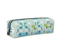 SDEGTHO Dinosaur Pattern Printed Leather Zipper Pencil Case for Students, Multi Purpose Pen Pouch for Kids Small Makeup Bag for Pens, Pencils, Markers