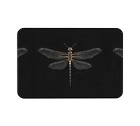 SDEGTHO Dragonfly Black Printing Bath Mat Diatomaceous Shower Mat Non-Slip Super Absorbent Mats for Bathroom Kitchen Laundry