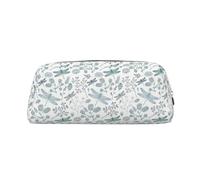 SDEGTHO Dragonfly Flower Printing Leather Pencil Case Large Capacity School Pen Bag Fountain Pen Holder for Boys and Girls Gift