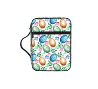 SDEGTHO Easter Eggs Fashion Printed Bible Carrying Pouch Waterproof Oxford Bag with Organizer Pockets for Students & Adults