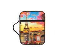 SDEGTHO Eiffel Tower Paris Multifunctional Bible Organizer Bag with Inner Compartments Practical Book Bag for School Library
