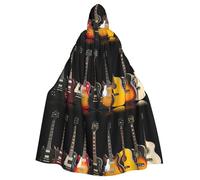 SDEGTHO Electric Guitar Gothic Robe Wizard Cloak Adult Long Cape For Masquerade Medieval Halloween Costume