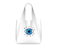 SDEGTHO Evil eye Printed Foldable Shopping Bag Reusable, Large Capacity Tote for Grocery, Travel and Commuting