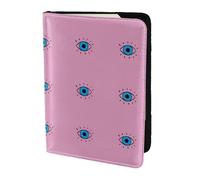 SDEGTHO Evil Eye Printing Passport Holder Cover Wallet Cowhide Card Case Travel Must Have Accessories for Women Men