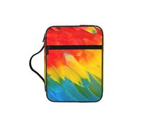 SDEGTHO Fantastic Parrot Feather Multifunctional Bible Organizer Bag with Inner Compartments Practical Book Bag for School Library