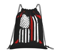SDEGTHO Firefighter American Flag Printed Drawstring Backpack Gym Bag, Lightweight Water-Resistant Sports Backpack For Men Women, Yoga, Running, Workout