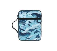 SDEGTHO Fish and Octopus Fashion Printed Bible Carrying Pouch Waterproof Oxford Bag with Organizer Pockets for Students & Adults