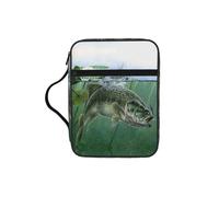 SDEGTHO Fish with a Lure Multifunctional Bible Organizer Bag with Inner Compartments Practical Book Bag for School Library