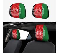 SDEGTHO Flag of Afghanistan Head Rest Dust-Proof Cover car Soft Breathable Driving Universal Head Support Covers 2 Pcs