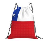 SDEGTHO Flag Of Chile Printed Lightweight Drawstring Gym Bag, Waterproof Sports Sackpack Foldable Backpack For Travel, Hiking, Beach, School Or Daily Use