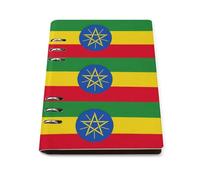SDEGTHO Flag of Ethiopia Lays Flat A5 Notebook, Refillable Leather Journal for Daily Organizer, Business Notes