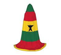 SDEGTHO Flag Of Ghana Halloween Hooded Cloak Long Hooded Cloak Carnivals Cloak Costumes Hooded Cape Masquerade