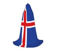 SDEGTHO Flag Of Iceland Halloween Hooded Cloak Long Hooded Cloak Carnivals Cloak Costumes Hooded Cape Masquerade