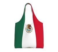 SDEGTHO Flag Of Mexico Economical One-Shoulder Bags, Lightweight Reusable Grocery Shopping Cloth Bags, Suitable For Gift, Black, One Size