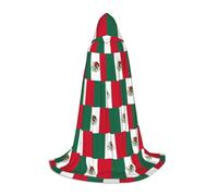 SDEGTHO Flag Of Mexico Halloween Hooded Cloak Long Hooded Cloak Carnivals Cloak Costumes Hooded Cape Masquerade