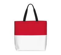 SDEGTHO Flag Of Monaco Polyester Tote Bag For Everybody With Inner Pockets, Laptop Bag With Zipper For Work Travel., Black, One Size