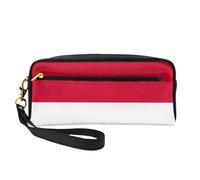 SDEGTHO Flag Of Monaco Women Travel Makeup Pouch Makeup Bag For Purse Portable Toiletry Bag Accessories Organizer, Black, One Size