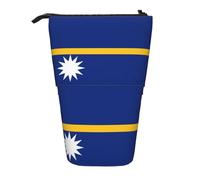 SDEGTHO Flag Of Nauru Standing Pencil Case,Cute Stand Up Pencils Pouch,Telescopic Pen Pouches,Portable Pens Holder, Black, One Size, Fashion