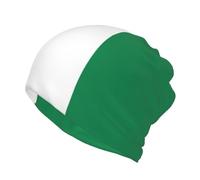SDEGTHO Flag of Nigeria Convertible Beanie Scarf Hat with Ponytail Opening, Double Layer Versatile Headwear for Travel Black