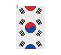 SDEGTHO Flag Of Republic Of Korea Microfiber Golf Towel With Carabiner Clip,Waffle Pattern,The Convenient Golf Cleaning Towel