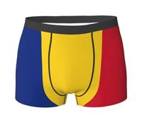 SDEGTHO Flag of Romania Menâ€™s Underwear Boxer Briefs Breathable and Soft,Pack of 1, Black, Large