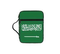 SDEGTHO Flag of Saudi Arabia Printed Church Bible Bag, Scripture Carrying Case for School, Durable Book Sleeve Organizer