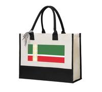 SDEGTHO Flag Of The Chechen Republic Canvas Tote Bags For Women Canvas Gift Bag Tote Bag Shopping Grocery, Beige, One Size