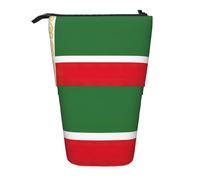 SDEGTHO Flag Of The Chechen Republic Standing Pencil Case,Cute Stand Up Pencils Pouch,Telescopic Pen Pouches,Portable Pens Holder, Black, One Size, Fashion