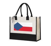 SDEGTHO Flag Of The Czech Republic Canvas Tote Bags For Women Canvas Gift Bag Tote Bag Shopping Grocery, Beige, One Size