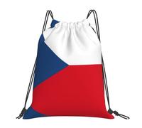 SDEGTHO Flag Of The Czech Republic Printed Lightweight Drawstring Gym Bag, Waterproof Sports Sackpack Foldable Backpack For Travel, Hiking, Beach, School Or Daily Use