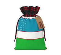 SDEGTHO Flag Of The Republic Of Uzbekistan 1pcs Durable Material Tote Bag 4.7x 6.9in With Drawstring Choice For Halloween Stylish Gift