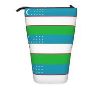 SDEGTHO Flag of The Republic of Uzbekistan Cute Telescopic Pencil Case,Students Pen Holder,Stationery Storage for School College Supplies