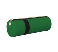 SDEGTHO Flag of the Sultanate of Delhi Printed Round Leather Pencil Organizer, Compact Zippered Pouch, Sl esk Accessory Storage