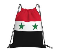 SDEGTHO Flag Of The Syrian Arab Republic Printed Drawstring Backpack, Waterproof String Backpack Gym Bags For Sports, Gym, Travel, Swimming, Beach