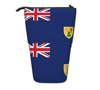 SDEGTHO Flag of The Turks and Caicos Islands Cute Telescopic Pencil Case,Students Pen Holder,Stationery Storage for School College Supplies