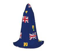 SDEGTHO Flag Of The Turks And Caicos Islands Halloween Hooded Cloak Long Hooded Cloak Carnivals Cloak Costumes Hooded Cape Masquerade