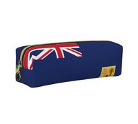 SDEGTHO Flag of The Turks and Caicos Islands Printed Leather Zipper Pencil Case for Students, Multi Purpose Pen Pouch for Kids Small Makeup Bag for Pens, Pencils, Markers