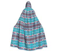 SDEGTHO Flamingo Beach Printing Adult Halloween Hooded Cloak 57.8 Inches Oversized Hat For Vampire