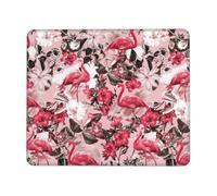 SDEGTHO Flamingo Floral Printed Smooth Surface Lock Edge Mouse Pad Durable Rubber Base Desk Mat for Precise Cursor Control