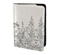 SDEGTHO Floral Herbs Botanical Engraving Printing Passport Holder for Travel Must Have,Passport Cover Case for Travel Accessories for Women Men