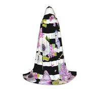 SDEGTHO Flower Butterfly Masquerade Ball Costume Hooded Cape For Teenagers Witch Vampire Wizard Cosplay Gear Long Cape