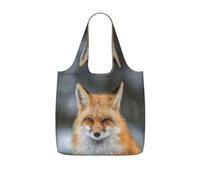 SDEGTHO Fox Printed Foldable Shopping Bag Reusable, Large Capacity Tote for Grocery, Travel and Commuting