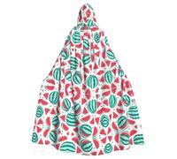 SDEGTHO Fruits Watermelon Printing Adult Halloween Hooded Cloak 57.8 Inches Oversized Hat For Vampire