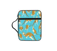 SDEGTHO Funny Cartoon Kangaroo Zoo Multifunctional Bible Organizer Bag with Inner Compartments Practical Book Bag for School Library